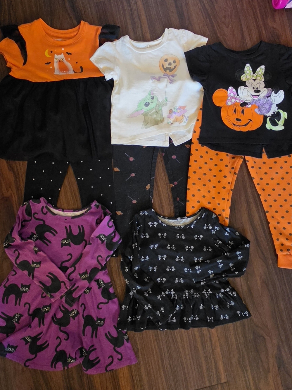 Kids Halloween Cat & Pumpkin Lot Orange & Black
